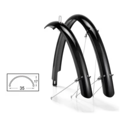 Linderoths Cykel AB SKÄRMSET 28""/622, HELTÄCKANDE SVART 35mm, Polykarbon PC""