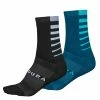 SOCKA ENDURA COOLMAX RAND 2-PACK GRÖN/SVART -cykelaffär socka endura cool max rand 2 pack gron svart